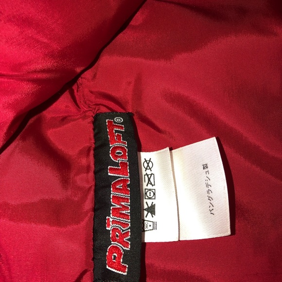 Eddie Bauer Men’s Ebtek Primaloft Charcoal Grey & Red Quilted Vest sz Tall Lg - Picture 7 of 15